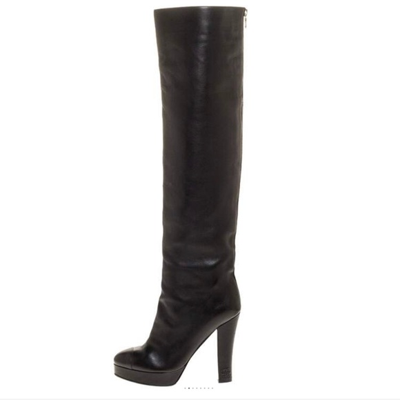 Chanel Cap Toe Over the Knee Platform Boots - Picture 2 of 16